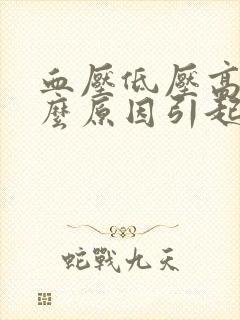 血压低压高是什么原因引起的头晕