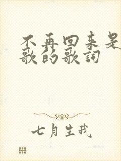 不再回来是哪首歌的歌词