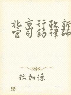 北京行政诉讼打官司的律师