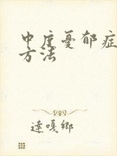 中度忧郁症治疗方法封面