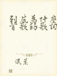 到底为什么是哪首歌的歌词