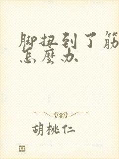 脚扭到了筋很痛怎么办