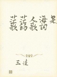 茫茫人海是哪首歌的歌词