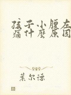 孩子小腹左侧疼痛什么原因