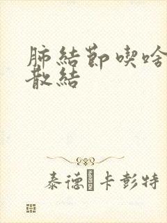 肺结节吃啥药能散结