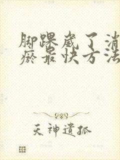 脚踝崴了消肿散瘀最快方法