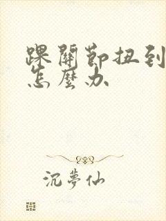 踝关节扭到肿了怎么办