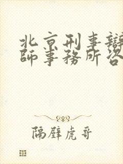 北京刑事辩护律师事务所咨询封面