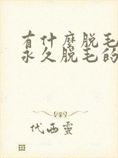 有什么脱毛可以永久脱毛的