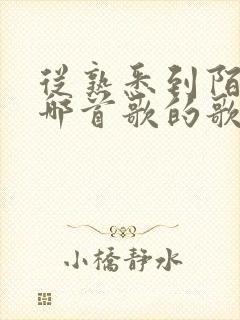 从熟悉到陌生是哪首歌的歌词