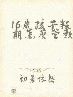 16岁孩子叛逆期怎么管教合适女孩