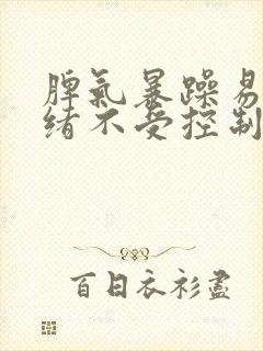 脾气暴躁易怒情绪不受控制老是打孩子