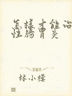 怎样才能治疗慢性肠胃炎