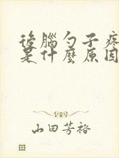 后脑勺子疼想吐是什么原因