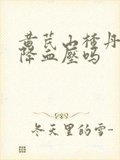 黄芪山楂丹参能降血压吗