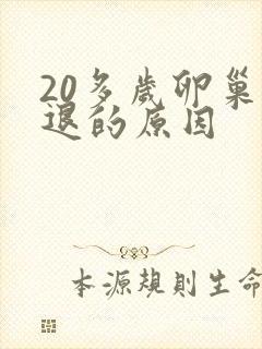 20多岁卵巢衰退的原因