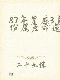87年农历3月份属兔命运封面