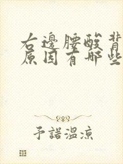 右边腰酸背痛的原因有哪些症状女性