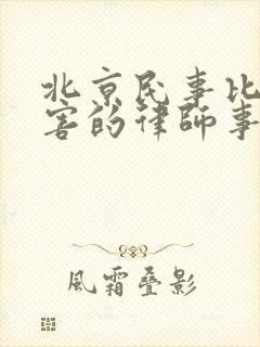 北京民事比较厉害的律师事务所