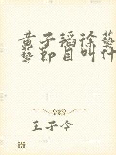黄子韬徐艺洋综艺节目叫什么