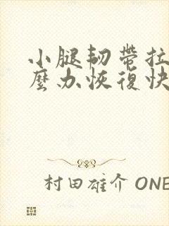小腿韧带拉伤怎么办恢复快封面