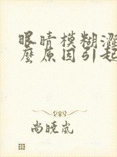 眼睛模糊涩是什么原因引起
