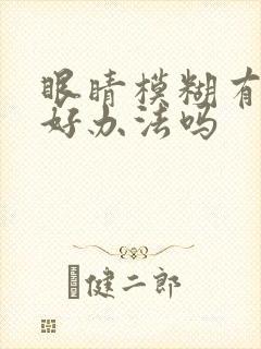 眼睛模糊有什么好办法吗