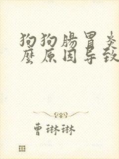 狗狗肠胃炎是什么原因导致的封面