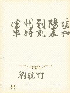 沧州到阳信的汽车时刻表和票价封面