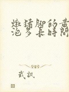 炖猪脚的黄豆要泡多长时间