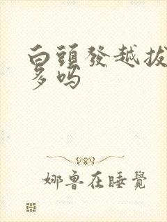 白头发越拔会越多吗封面