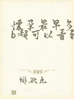 怀孕最早多少天b超可以看到孕囊封面