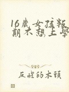 16岁女孩叛逆期不想上学怎么办
