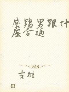 摩羯男跟什么星座合适