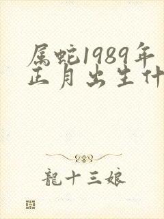 属蛇1989年正月出生什么命