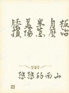 膝盖半月板二级损伤怎么治