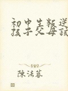 初中生叛逆期的孩子父母该怎么沟通