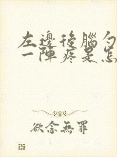 左边后脑勺一阵一阵疼是怎么回事封面
