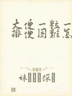 大便一粒一粒硬排便困难怎么办