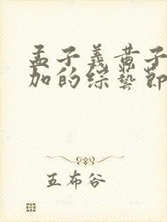 孟子义黄子韬参加的综艺节目叫什么封面