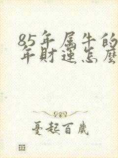 85年属牛的今年财运怎么样