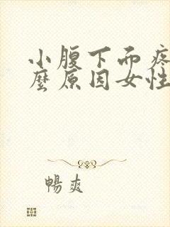 小腹下面疼痛什么原因女性