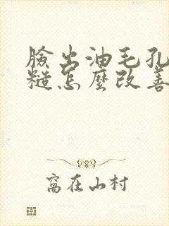 脸出油毛孔大粗糙怎么改善封面