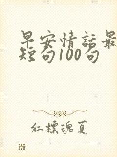 早安情话最暖心短句100句封面