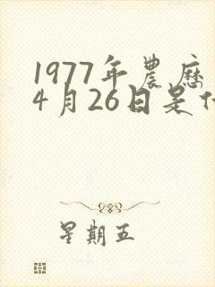 1977年农历4月26日是什么命
