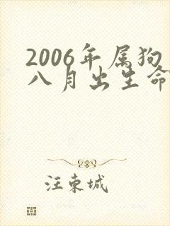 2006年属狗八月出生命运如何