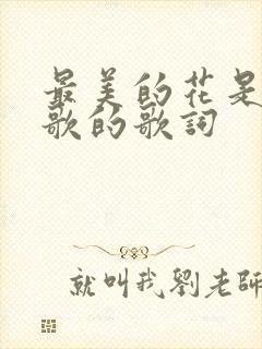 最美的花是哪首歌的歌词