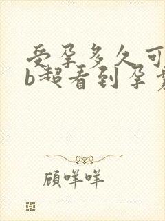 受孕多久可以做b超看到孕囊