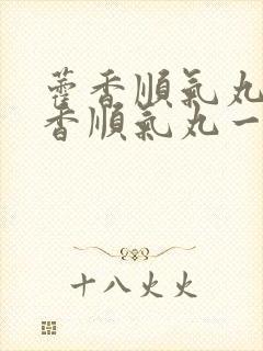 藿香顺气丸和木香顺气丸一样吗