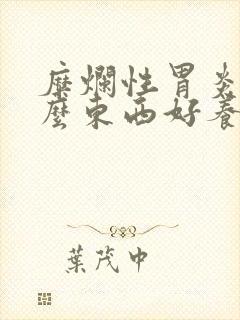 糜烂性胃炎吃什么东西好养胃